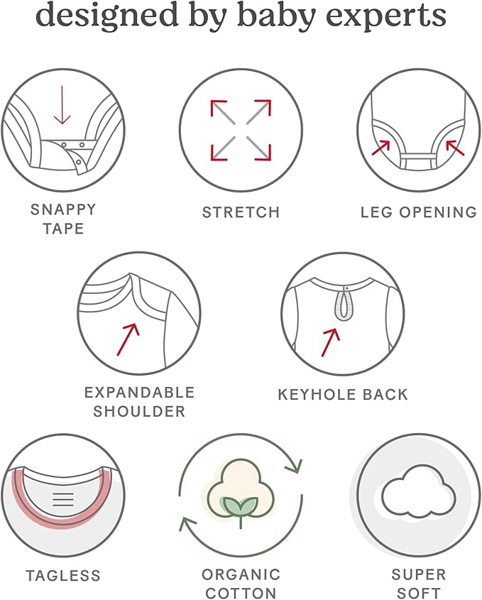 HUGGIES unisex-baby 5-pack Elevated Bodysuit