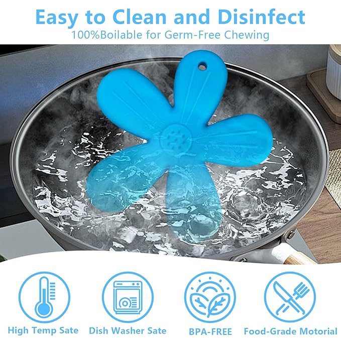 3 Pack Baby Teething Toys for Infants 0-12 Months, BPA Free Silicone Teether Toy, Baby Essentials for Boys Girls, Soft Textured Chew Toys for Teething Relief, Easy to Hold & Clean, Newborn Gifts