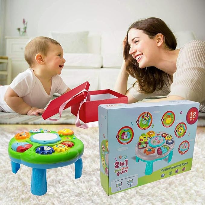 Baby Toys 6-12 Months, Baby Activity Table Center, Musical Toys for Infant Toddler 0 3 6 9 12 18 Months, Boy Girl Toy for 1 2 3 Year Old