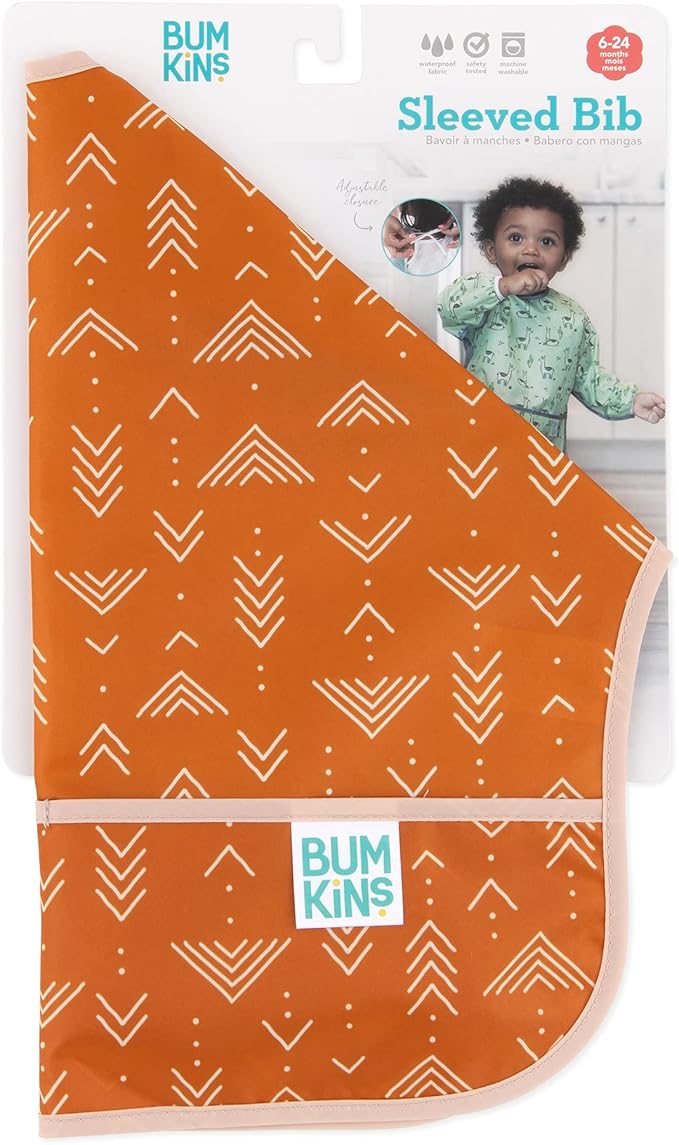 Bumkins Sleeved Bib for Girl or Boy, Baby and Toddler for 6-24 Mos
