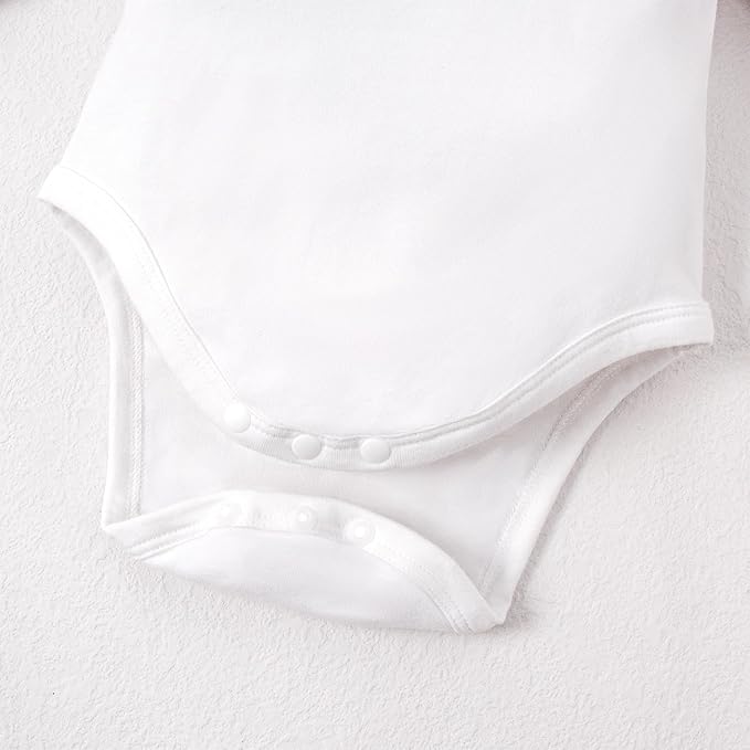 Magic Park 0-24M Infant Girl Romper Baby Girls Solid Color Bodysuit Toddler Ruffle Jumpsuit Shirts Casual Tops Baptism Shirt