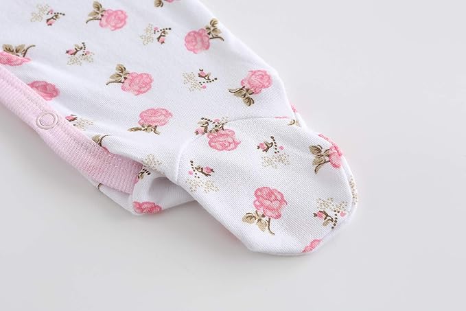 Newborn Baby Boy Girl Organic Cotton Bodysuit Long Sleeve Jumpsuit 3-Pack Outfits Clothes,0-24Months