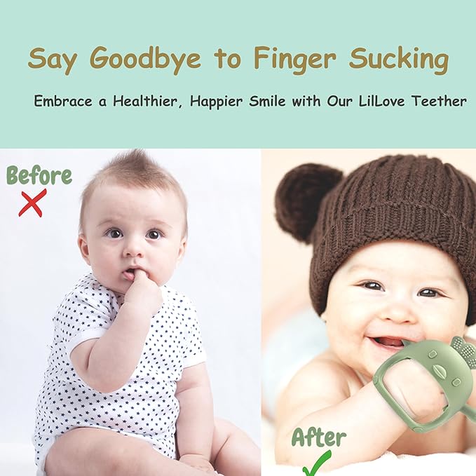 2 Pack Baby Teething Toys for 0-6 & 6-12 Months, Food Grade Silicone Teething Mitten Anti-Drop Wrist Hand Teether, BPA Free, One-Piece, CPC Certified Baby Chew Toys for Sucking Needs