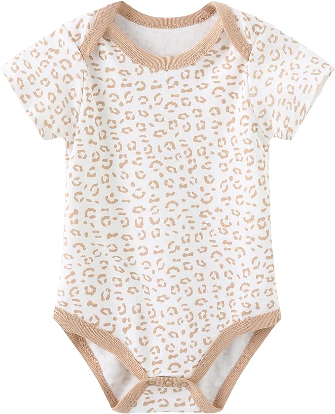 Kiddiezoom Baby Bodysuit Newborn Short Sleeve baby One-Piece Cotton 5-Pack baby clothes