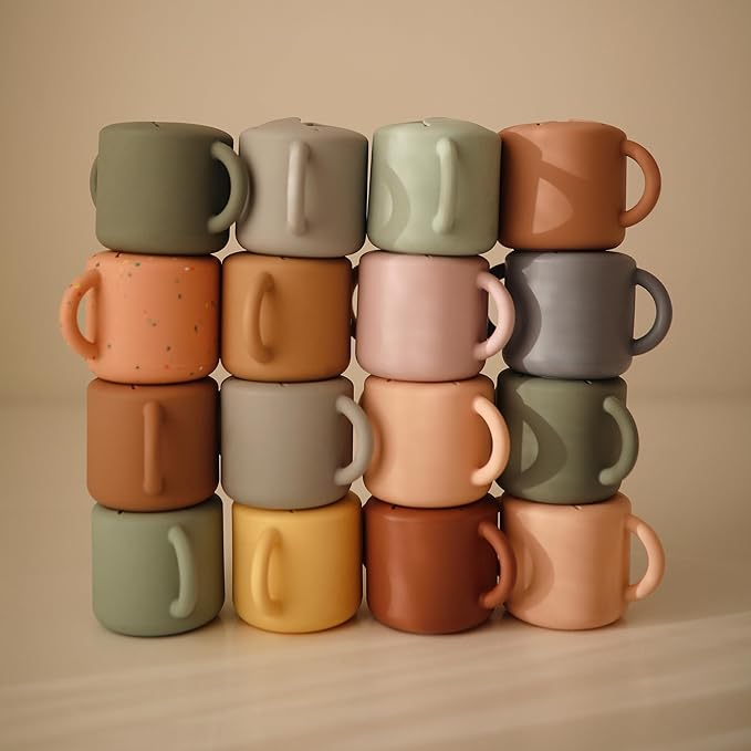 mushie Silicone Snack Cup | Spill Proof Food Container for Toddler and Baby (Cambridge Blue)