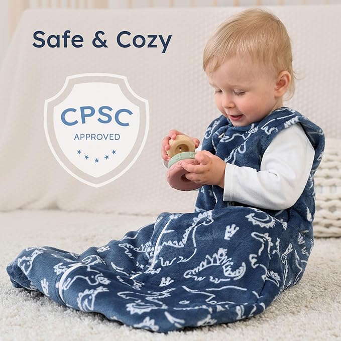 Yoofoss Fleece Baby Sleep Sack 2 Pack 1.5 Tog Baby Wearable Blanket with 2-Way Zipper