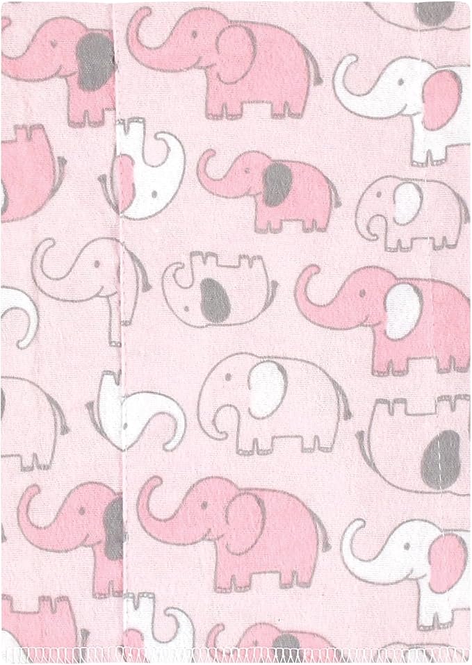 Luvable Friends Hudson Baby Flannel Burp Cloths 7pk, Pink Elephant Parade