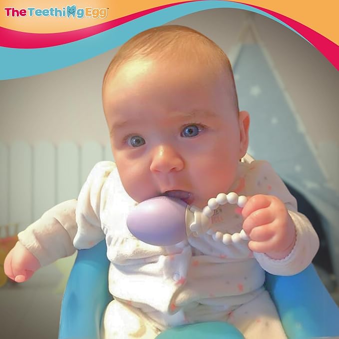 The Teething Egg and Grippie Ring - Baby Development Toys, Teether for 3, 4, 6, 12 Up to 18 Months Old Boy or Girl, Sensory Toys, A Baby Registry Must Have, Gray