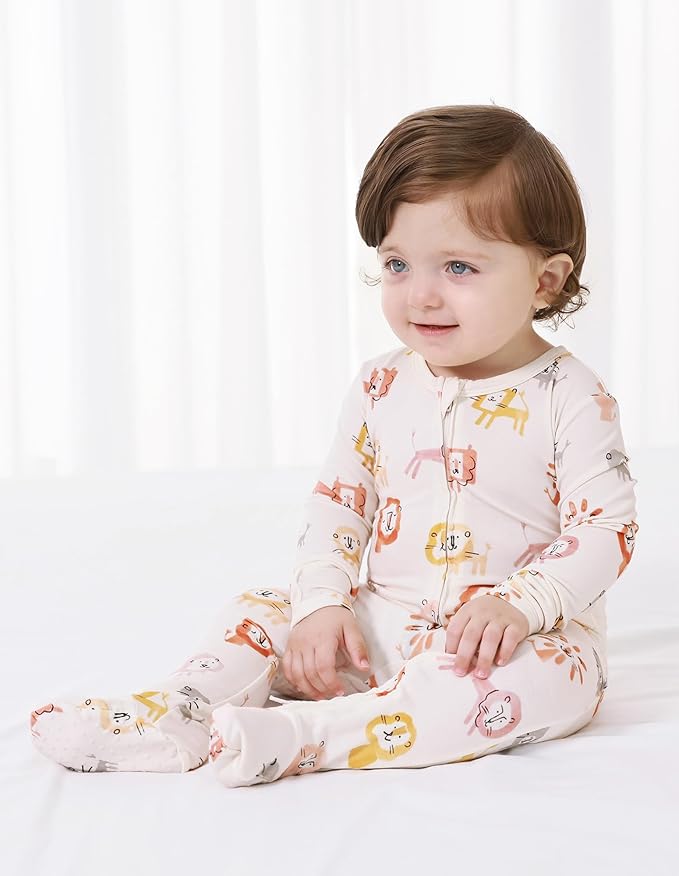 Baby Footie Romper Pajamas Unisex Newborn Infant Pjs Soft Rompers Viscose from Bamboo Sleepwear