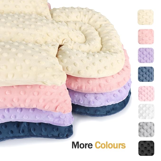 Infant Car Seat Insert Boy Girl, 3 in 1 Newborn Carseat Insert with Strap Pads, Car Seat Head Support for Baby Strollers, Swings, and Bouncers, Comfortable and Machine Washable, Beige