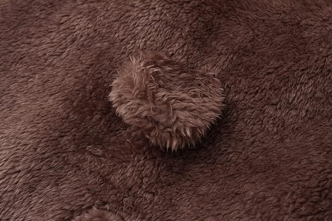 Baby Furry Jumpsuit Infant Bear Onesies Zipper Long Sleeve One-Piece Romper Hoodie Baby Outwear Snowsuit