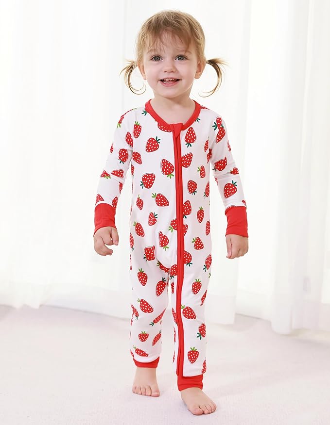 Baby Zippered Rompers Newborn Pajamas Sleepers Long Sleeve Jumpsuits Infant Zipper Romper-Viscose from Bamboo