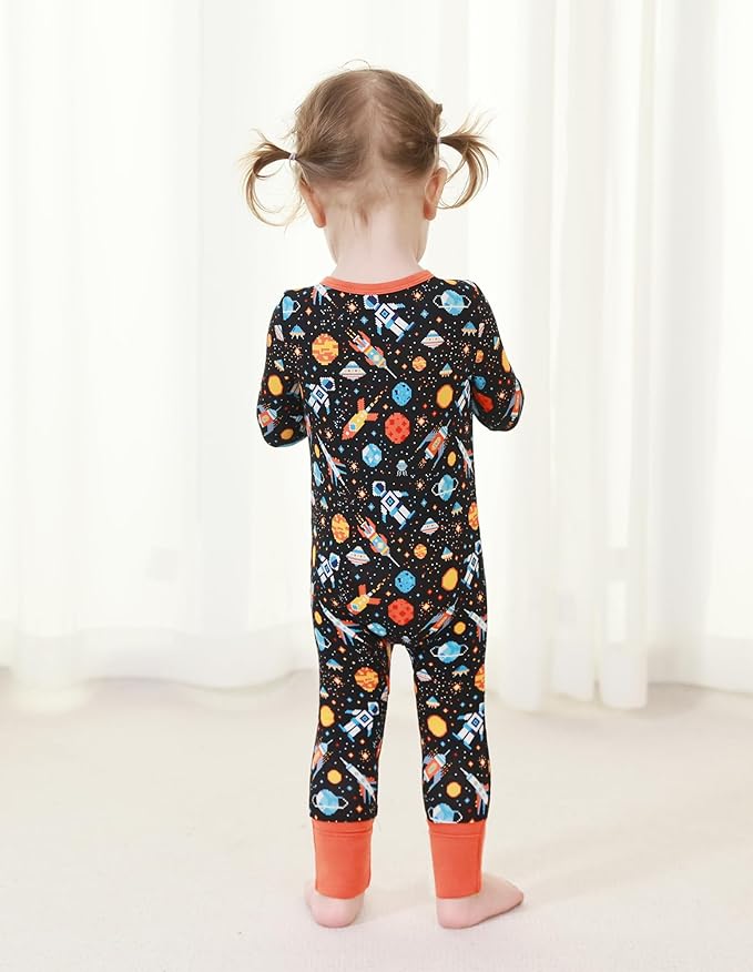 Baby Zippered Rompers Newborn Pajamas Sleepers Long Sleeve Jumpsuits Infant Zipper Romper-Viscose from Bamboo