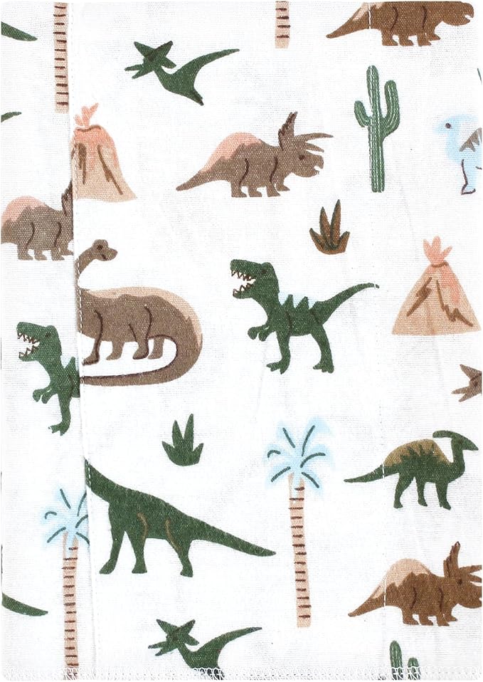 Luvable Friends Hudson Baby Flannel Burp Cloths 7pk, Vintage Dino