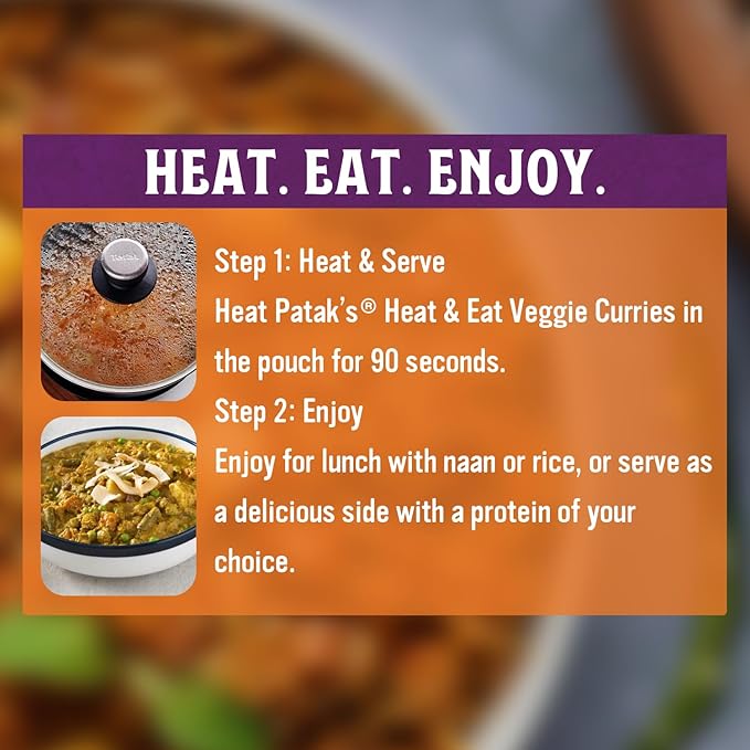 Patak’s Chickpea & Veggie Korma - Mild Creamy Coconut Based Indian Curry with Chickpeas, Green Beans & Veggies - Vegan Microwave Meal for Quick Dinners - Serve with Rice or Naan - 10.5oz (Pack of 6)