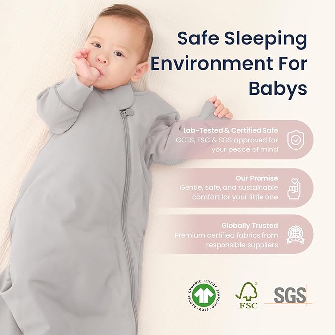 kaiya baby Unisex Sleeping Bag for Babies and Toddlers 2.5 Tog Sleep Sack, Long Sleeve Sleep Sack, Wearable Blanket Baby