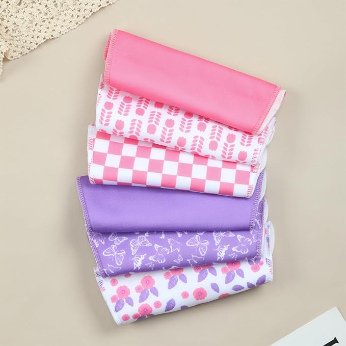 2-in-1 Burp Cloths and Baby B.ibs - 6 Pack Large Super Absorbent Soft Cotton Burping Cloths for Spit Up, 3 Layers Thick Baby Burp Rags for Girls & Boys