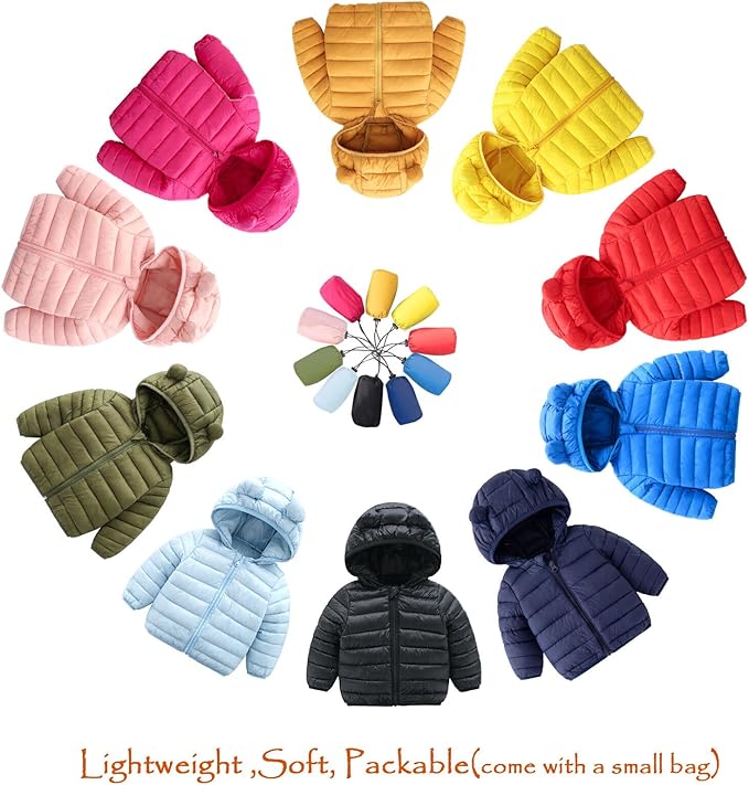 CECORC Toddler Winter Coats Lightweight Puffer Jacket for Baby Infant kids, 6-12 Month,12-18 Month, 2t,3t,4t
