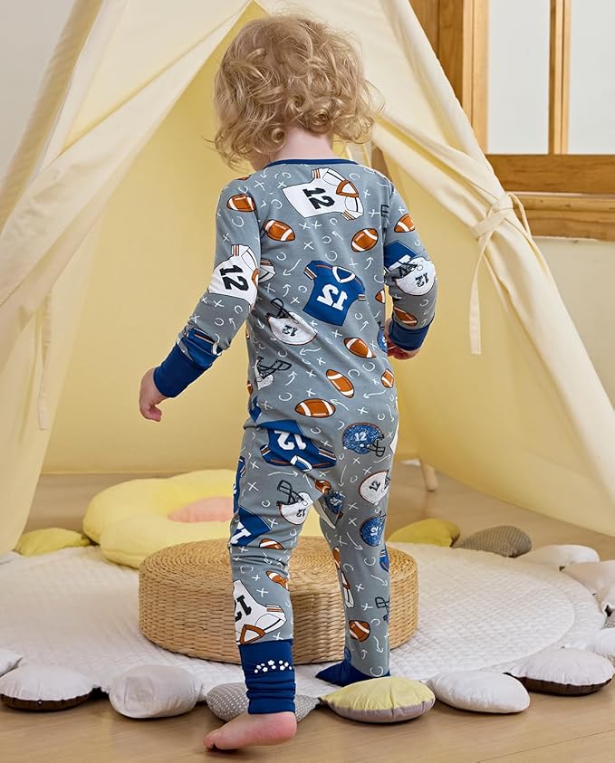 Bamboo Viscose Baby Convertible Footie Pajama, Zipper Pajamas for Baby Boys & Girls, Sleep & Play Footed Pjs
