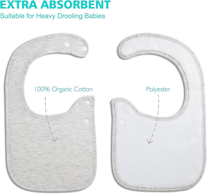 Baby Bibs Soft and Absorbent Organic Cotton Bandana Drool Bibs Set for Boys Girls Newborn 0-36 Months