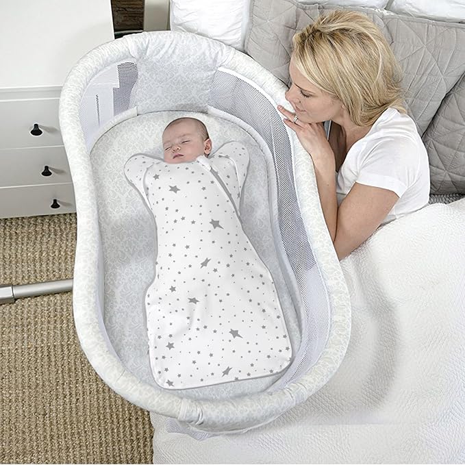 Organic 3-Way Wearable Swaddle Blankets Sleep Sacks with Arms Up, Hands Up Sleeping Sack Easy Diaper Changing Sleeping Bag for Baby Boy Girl Newborns Transitions to Arms-Free Calms Startle Reflex