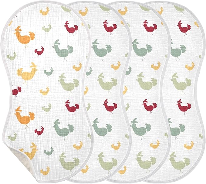 vvfelixl Animal Chicken Burp Cloths for Baby Boy Girls Baby Washcloths Burp Rags 1 Pack
