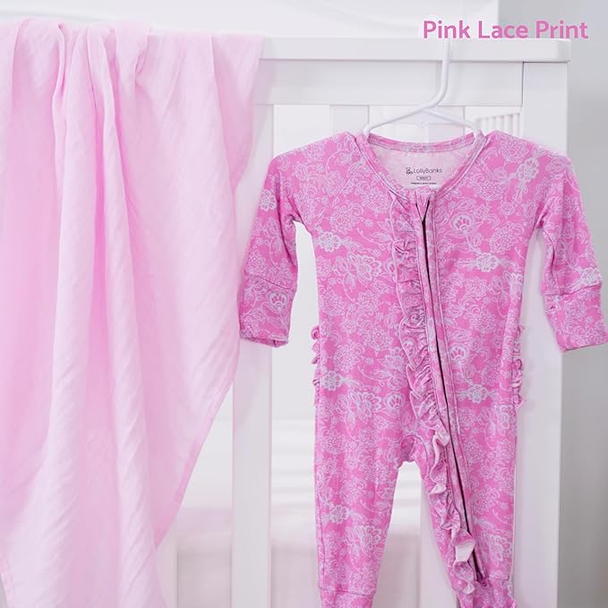 LollyBanks Baby Pajamas, 2-Way Zipper Infant Romper, 95% Viscose Made from Bamboo and 5% Spandex, Baby Sleepers