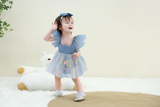 Baby Girl Clothes Infant Tulle Romper Ruffe Sleeveless Bodysuit Baby Girl Outfits Infant Girl Dress 0-18M