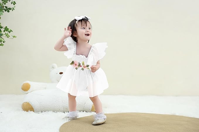Baby Girl Clothes Infant Tulle Romper Ruffe Sleeveless Bodysuit Baby Girl Outfits Infant Girl Dress 0-18M