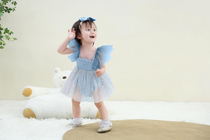 Baby Girl Clothes Infant Tulle Romper Ruffe Sleeveless Bodysuit Baby Girl Outfits Infant Girl Dress 0-18M