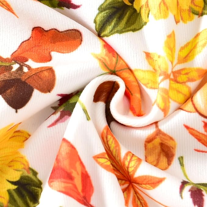 Aalizzwell Preemie Newborn Infant Baby Girls Clothes Ribbed Bodysuit Pants Set Fall Winter Outfits