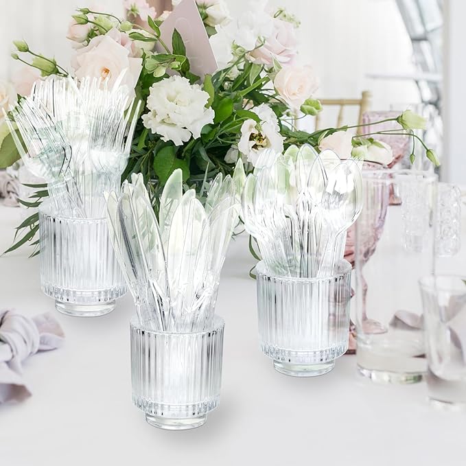 SACATR 100 Count Plastic Spoons,Heavy Plastic Silverware,Premium Disposable Spoons, BPA-Free, Heat Resistant, Suitable for Parties, Events and Everyday Use