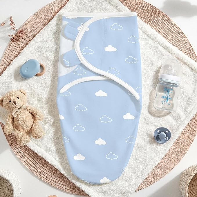 Baby Swaddle Blanket, 0-3 Months, Cotton Arm-in Sleep Sack, Wearable Blankets Wrap for Newborn Infant