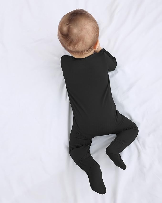 GUISBY Pajamas for Baby Boys & Girls, Infant Onesie with Mitten Long Sleeve Footed Pjs