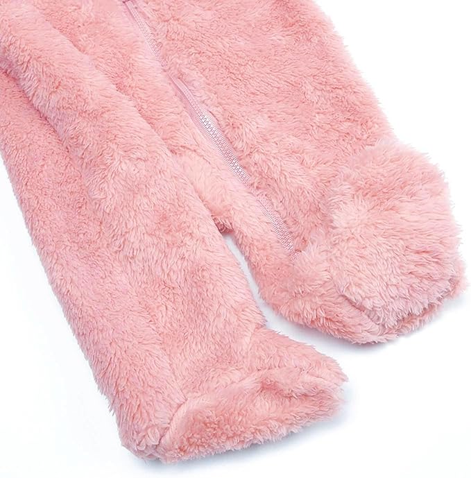 CAHL&FAUO Newborn Snowsuit Baby Cartoon Bear Onesie Warm Fleece Hooded Romper Jumpsuit