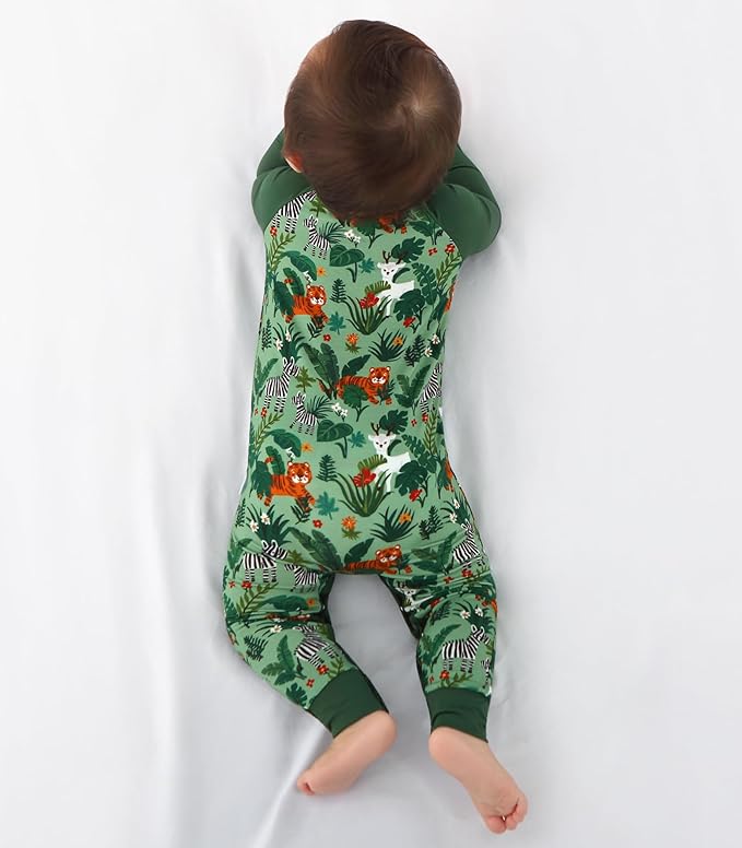 Baby Boys Girls Romper-Viscose Made from Bamboo, Long Sleeve Jumpsuits Soft Footless Rompers, Unisex