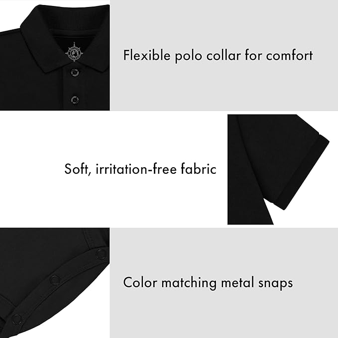 Creative Knitwear College Baby Polo Bodysuit Solid - Team Logo, Multiple Colors, for Boys & Girls (0-12 Months)