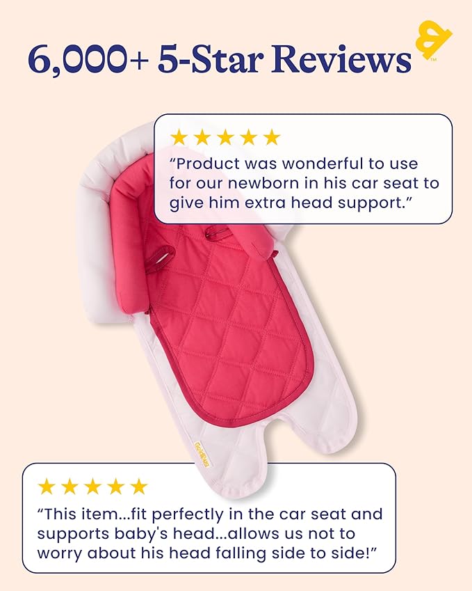 Travel Bug GoldBug Baby & Toddler 2-in-1 Car Seat Head Support - Pink