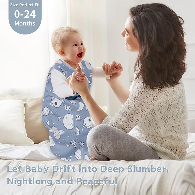 Baby Sleep Sack 12-18 Months Baby Wearable Blanket 100% Cotton TOG 0.5 2-Way Zipper Newborn Sleeping Bag, 3 Pack Comfy Lightweight Sleep Sacks for Babies