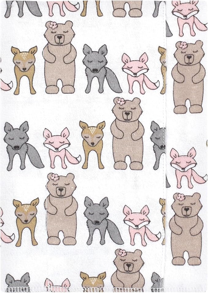 Luvable Friends Hudson Baby Flannel Burp Cloths 7pk, Woodland Bloom Pink