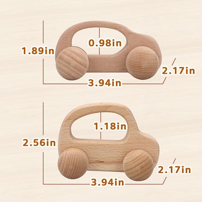 TOY Life Wooden Toys Cars, Montessori Baby Toys 6-12 Months, Wooden Baby Toys Rattle Cars for Toddlers 1-3, Baby Boy Girl Nursery Decor, Montessori Toys for 1 Year Old Boy Christmas Birthday Gift