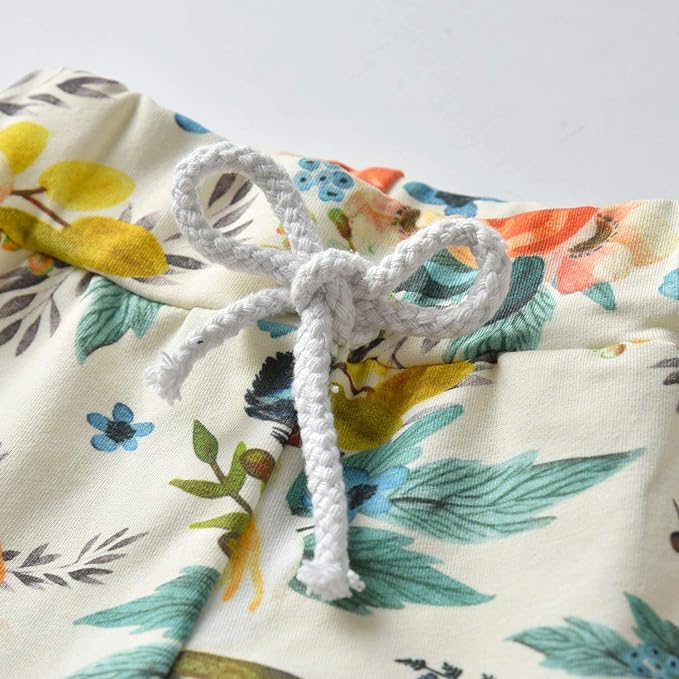 Eghunooy Baby Girl Clothes Long Sleeve Floral Hoodie Sweatshirt Pants with Pocket Headband Outfit Sets