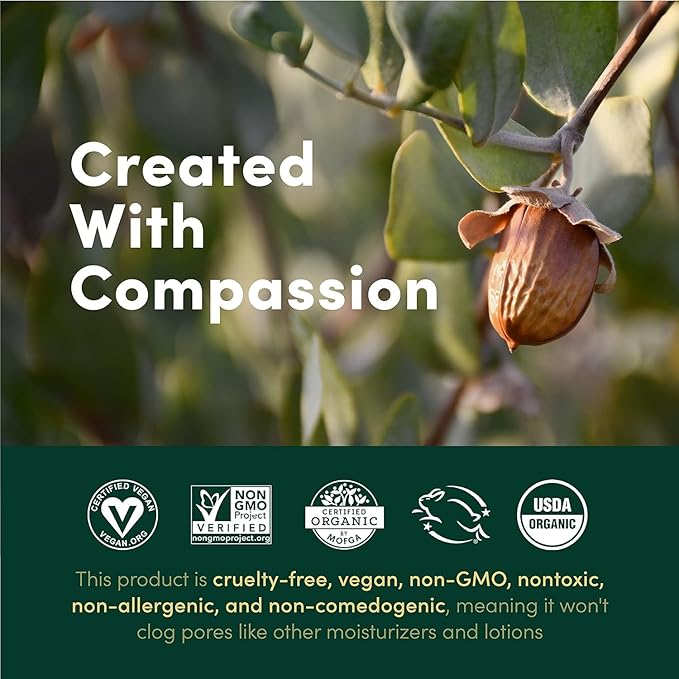 HobaCare Organic Jojoba Baby Oil with Pump – 100% Pure Natural Unrefined Unscented Cold Pressed Jojoba Oil for Baby Hair, Infant Skin, Body Care (4.22 oz)