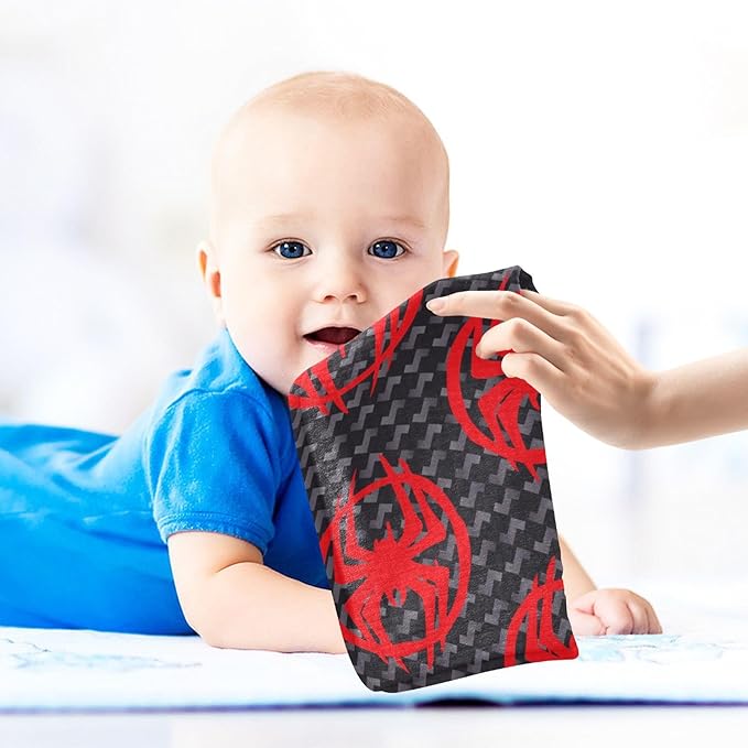 vvfelixl Red Spiders Silhouettes Baby Burp Cloths Baby Muslin Washcloths for Boys Girls Cotton Baby Face Towel for Newborn Infants Soft and Absorbent 11.8 X 11.8 in, 5 Pack