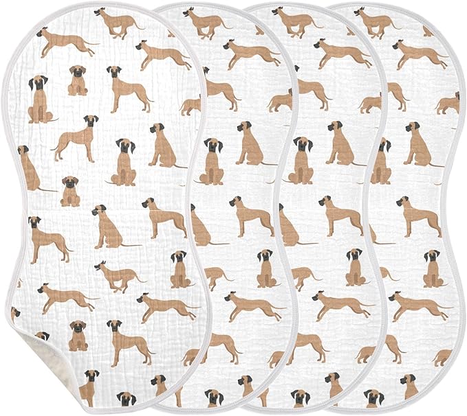 vvfelixl Great Dane Burp Cloths for Baby Boy Girls Baby Washcloths Burp Rags 1 Pack