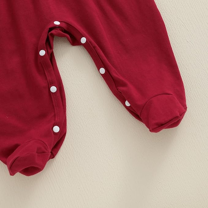 Gaono Newborn Baby Girl Romper Waffle Knit Striped Long Sleeve Doll Collar Heart Bow Jumpsuit Bodysuit Fall Winter Clothes