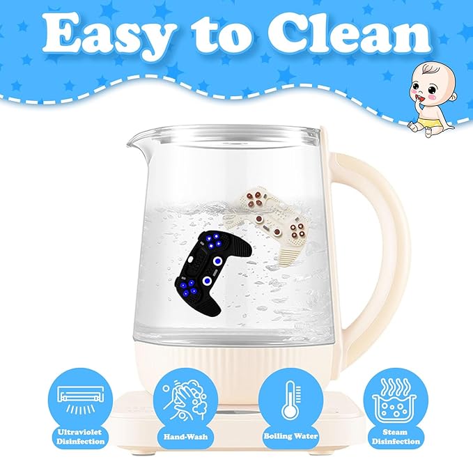 2 Pack Silicone Teething Toys for Babies 0-6 Months, Remote Game Control Teethers for Babies 6-12 Months, Game Controller Teething Toy, Sensory Toy, Baby Chew Toys, Toddler Newborn Baby Girl Boy Gifts