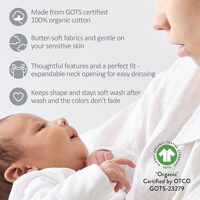 unisex-baby Avery 10-pack Short Sleeve Bodysuits 100% Organic Cotton for Baby Boys & Girls