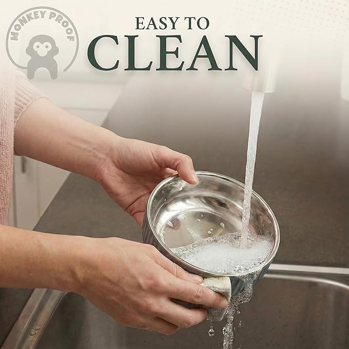 Monkey Proof™ Non-Toxic Stainless Steel Child Bowl 5” with Non-Slip Grooved Silicone Shell, (Set of 4 bowls) Unbreakable, Mess Free Feeding for Babies, Toddlers, Kids, BPA free (Arizona Grooved)