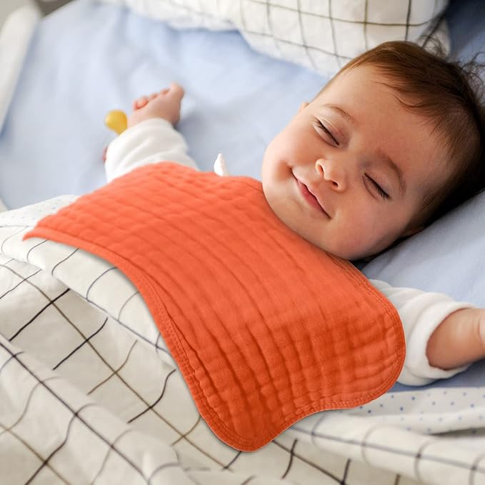 Frienda 6 Pack Muslin Burp Cloths Cotton Large 20''x 9'' Extra Absorbent and Soft Baby Burping Cloth for Baby Boy Girl Unisex(Retro Colors)